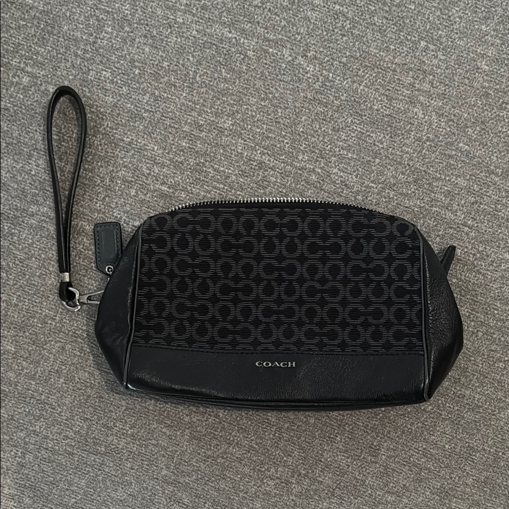 Coach Black and Gray Signature Wristlet